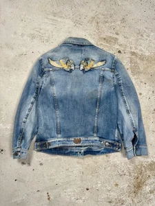 Alexander McQueen Blue Denim Skull Wings Jeans Stone Wash 46 - Picture 1 of 18