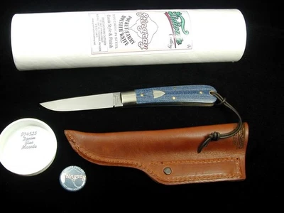 GREAT EASTERN CUTLERY GEC DENIM MICARTA STINGRAY FIXED BLADE SHEATH KNIFE P74525 - Image 1 of 4