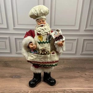 Vintage Possible Dreams Clothique Weihnachtsmann Backen Lebkuchenhaus 11,5" hoch - Bild 1 von 8