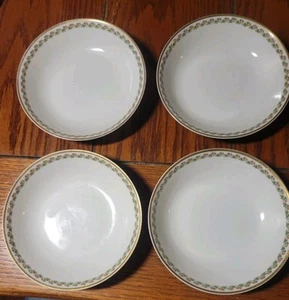 Haviland Limoges THE LISBON 5" Fruit / Dessert Bowls LOT OF 4  Gold Trim xlnt  - Picture 1 of 5