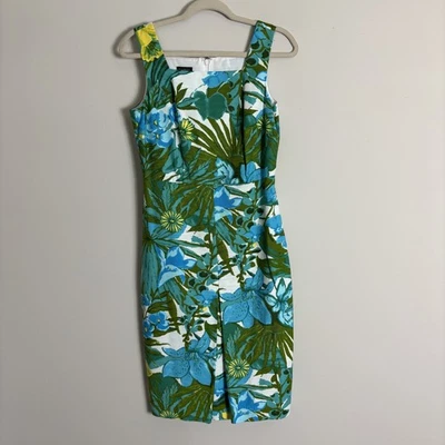 Talbots Dress Womens 2 Sheath Sleeveless Lined Floral Spring Summer Work Casual - Image 1 of 4