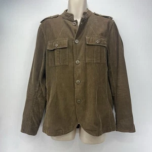 Pretty Green Overshirt Brown Lennon Button Up Corduroy Jacket Shirt Men’s Medium - Picture 1 of 13