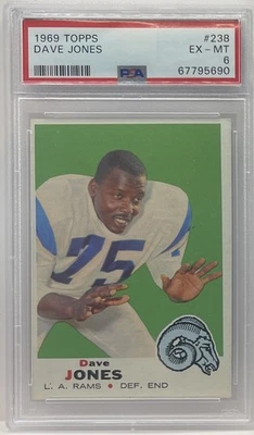 1969 TOPPS #238 DAVE JONES PSA 6 EX-MT RAMS GRADED - Image 1 of 2