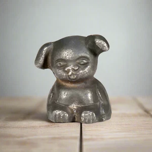 Griswold Pup Paperweight Cast Iron Raised Letters & Antique Finish (1.5" Tall) - Picture 1 of 3