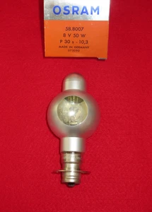 PROJEKTORLAMPE 8V 50W P30s P15s OSRAM 58.8007 NEU OVP 13120C/04 SYL-17 bvX 10,3 - Picture 1 of 1