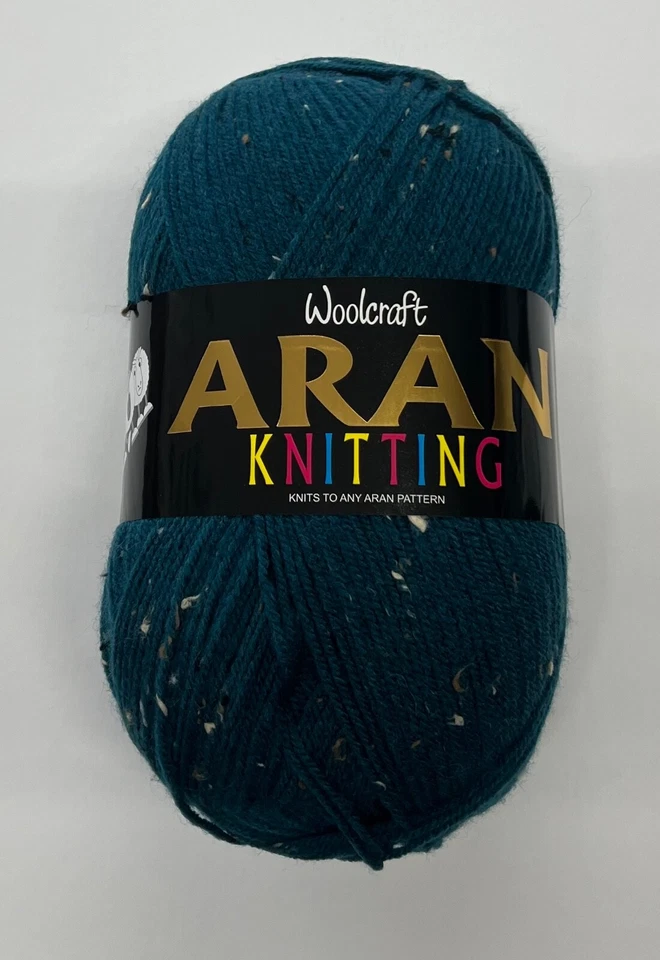 600gm Woolcraft Aran Shade 864 " Kingfisher Tweed"