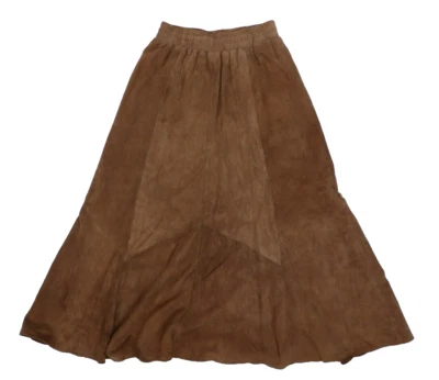 Vintage Artisan Wear Womens Brown Stretch Waist Pull On Long Leather Skirt L - Image 1 of 4