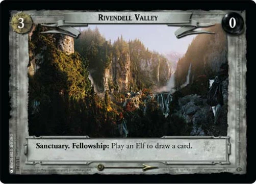 LOTR TCG FOTR FELLOWSHIP RIVENDELL VALLEY 1U341 Foil M/GEM MINT Tip Top Shelf - Image 1 of 1