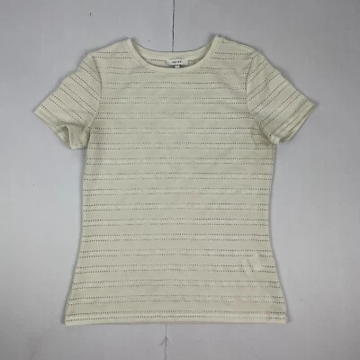 Camiseta REISS XS Off White para mujer Top perforado - Imagen 1 de 4