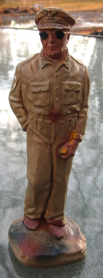 1950 J.H. Figura Miller 5" Alto Cerámica Tiza General Douglas MacArthur MIRAR Foto 1 de 4