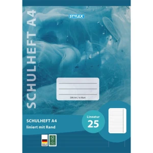 Stylex Schulheft Lineatur 25 DIN A4 16 Blatt liniert Schreibheft Schule Lernen - Bild 1 von 1