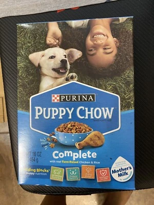 Paquete de 2 Purina Puppy Chow - Comida completa para perros pollo y arroz de inicio saludable 16 oz Foto 1 de 2