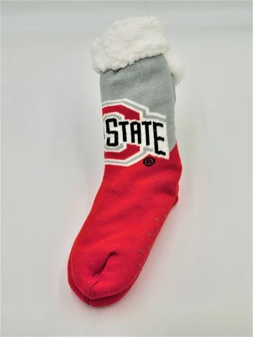 FOCO NCAA Ohio State Buckeyes Color Block Footy Slippers Cover