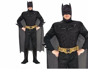 Adult BATMAN DELUXE DARK KNIGHT Muscle Chest Outfit TV Fancy Dress Costume Mens - Picture 1 of 2