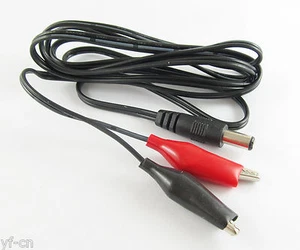 50 juegos de enchufe macho de alimentación de CC de 1,3 M 5,5 x 2,1 mm a doble clip de cocodrilo CCTV DC cable - Imagen 1 de 4