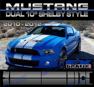 Ford Mustang GT 500 2010 estilo fábrica rayas rally doble 10" #1 calidad de concesionario - Imagen 1 de 7