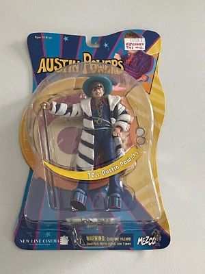 Figura de acción Austin Powers años 70 Outfit 2002 Mezco nueva sellada de fábrica Foto 1 de 4