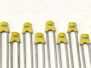 10 Stück HF-Kondensatoren Keramik radial bedrahtet 560pF 100V gelb (M2152) - Picture 1 of 6