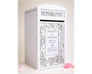 Personalised Wedding Card Post Box - Wedding Card Box Lockable Wedding Post Box - Picture 1 of 10