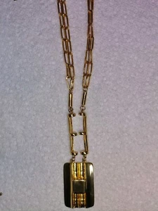 Collana Ciondolo Pierre Cardin Gioielli Moda Vintage Maglia Grande Tono Oro - Foto 1 di 10