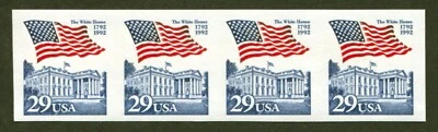 U.S. Sc# 2609a, Flag over White House Imperforate Coil Strip, VF MNH, SCV: $30 - Image 1 of 2