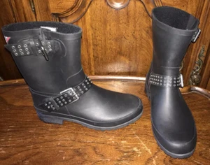 Ralph Lauren Denim and Supply Cleo Women’s Black Rubber Rain-boot Size 8B - Picture 1 of 12