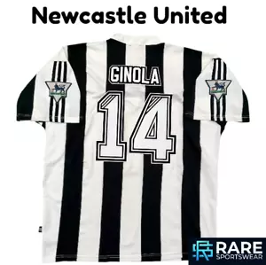 VINTAGE NEWCASTLE UTD 1995-97 HEIM FUSSBALLTRIKOT XL ERWACHSENE (V GUT) GINOLA Nr. 14 - Bild 1 von 14