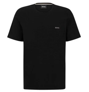 T-shirt da uomo Hugo Boss Mix & Match Crew logo collo marchio cotone nera - Foto 1 di 7