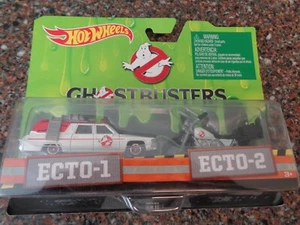 Hot Wheels 2-Pack Ghostbusters Ecto-1 and Ecto-2 2016 Motorcyle Hearse Brand New - Picture 1 of 5