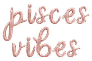 PISCES VIBES Cursive Letter Balloon Banner - Zodiac Birthday Party Decorations - Picture 1 of 20