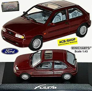 Ford Fiesta ’96 Berlina 3-türig 1995-99 Rosso Scuro 1:43 Minichamps - Foto 1 di 8