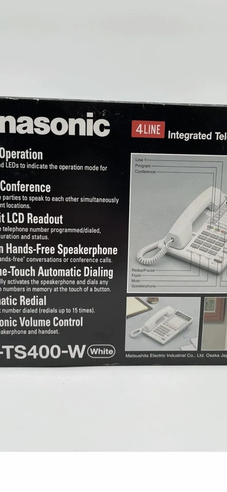 Panasonic KX-TS400 - 4 Line Integrated Telephone System - Speakerphone - White - Image 1 of 1
