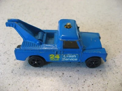 Vtg Corgi Juniors Land Rover Crash Service Blue Tow Truck No Hook Gr. Britain - Image 1 of 4