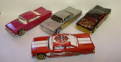 Hot Wheels '59 Chevy Bel Air Fire Rods + 3 Lowrider 59 Chevy Bel Air Foto 1 de 4