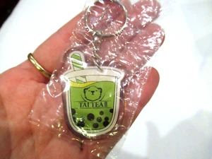 Tai Tea bubble tea green keychain advertising NIP - Picture 1 of 3