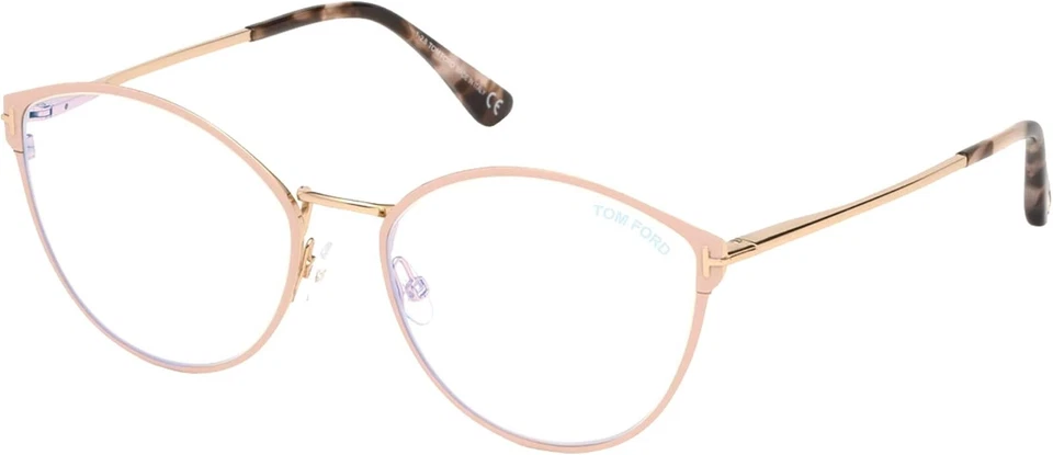 Tom Ford TF 5573-B 072 Rosa Redondo Metal Gato Anteojos FT5573B 55-17-140 Foto 1 de 4