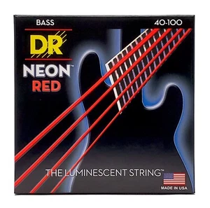 DR Strings Hi-Def NEON Red 4-String Bass Strings Light 40-100 - Picture 1 of 5