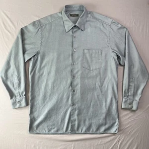 Ermenegildo Zegna Shirt Mens X-Large Blue Green Button Down Long Sleeve Business - Picture 1 of 17