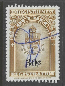 Bigjake: Quebec, QR-32, 30 cent Registration Stamp - Revenue - Picture 1 of 2
