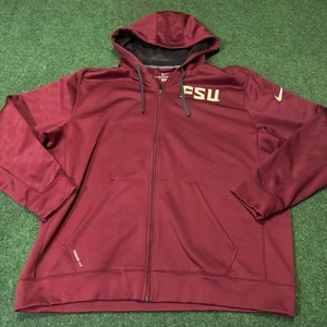 Nike Therma-Fit FSU Seminoles Hoodie XXL Garnet Noles Full Zip Sweatshirt - Picture 1 of 9