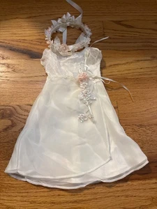 American Girl weißes Kleid & Blumen Stirnband Set für Puppen - Bild 1 von 4
