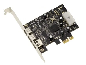 Carte contrôleur PCI Express PCIe x1 Firewire 800 et 400 IEEE1394A et IEEE139... - Photo 1/3