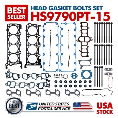 Nuevo juego de juntas de culata de motor duradero con pernos para Ford E-150 Econoline 2000-2002 Foto 1 de 4