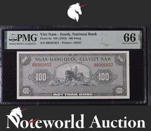 Viet Nam South National Bank 100 Dong ND (1955) P 8a UNC PMG 66 EPQ 3rd TOP POP - Picture 1 of 4
