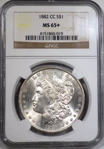 1882-CC Morgan Silver Dollar NGC graded MS 65+ - Picture 1 of 5
