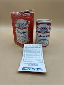 Vintage Budweiser Beer Can AM Transistor Radio w/ Box – Model WORKING SEE PHOTOS - Picture 1 of 16