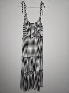 AS U WISH CHECK MIDI Summer DRESS Womans SIZE X-LARGE Back Stretch Q333 - Picture 1 of 5
