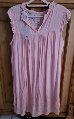 Neu Etikett Süßes Kleid von C&A Stickerei Rüsche 46 48 50 52 XL XXL Maße! - Bild 1 von 4