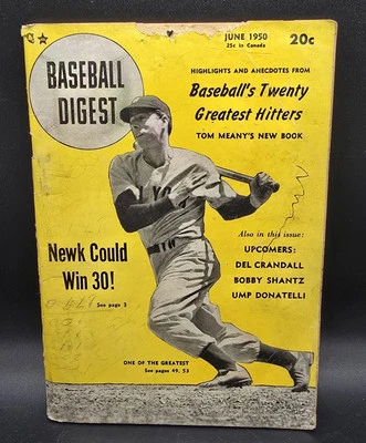 RARE VINTAGE JUNE 1950 BASEBALL DIGEST MAGAZINE JOE DIMAGGIO YANKEES HOF - Image 1 of 4