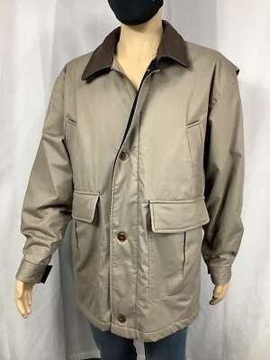 L.L. Abrigo Chaqueta BEAN Lona Lana Forrada Cuero Cuello Tareas Patio K490 Hombres L Foto 1 de 4